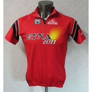Santini Short Sleeve Cycling Jersey Red Polyester Size XL Made In Italy‎